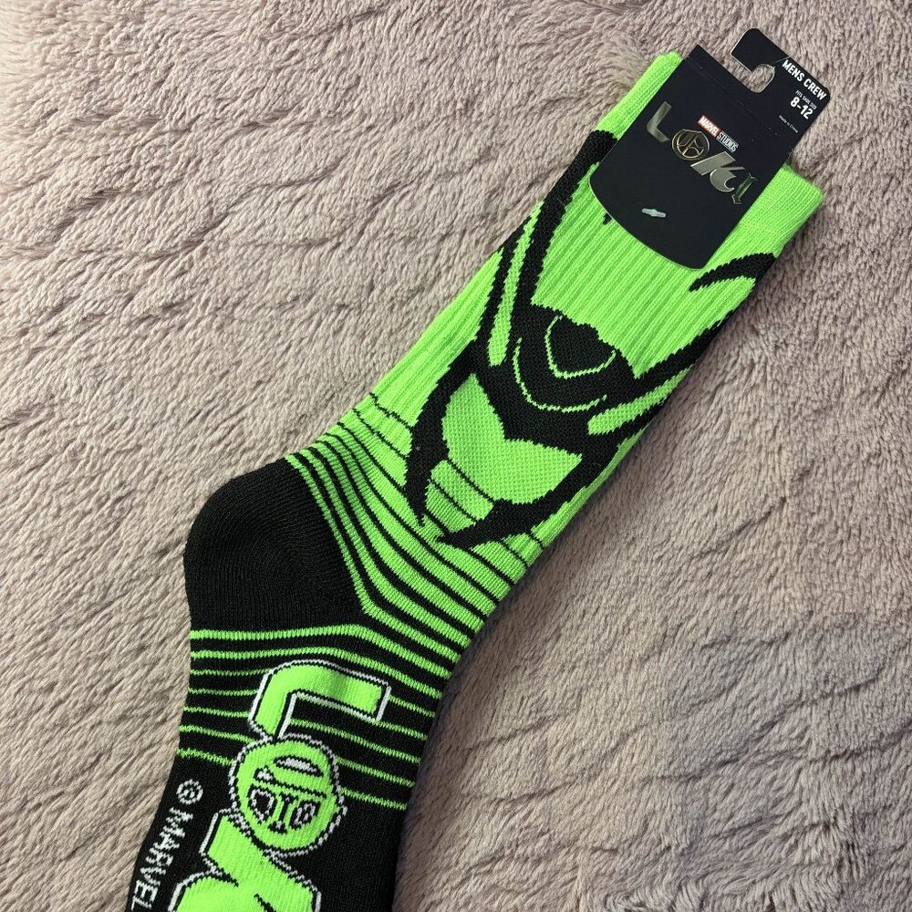 BNWT Marvel's Loki Crew Socks